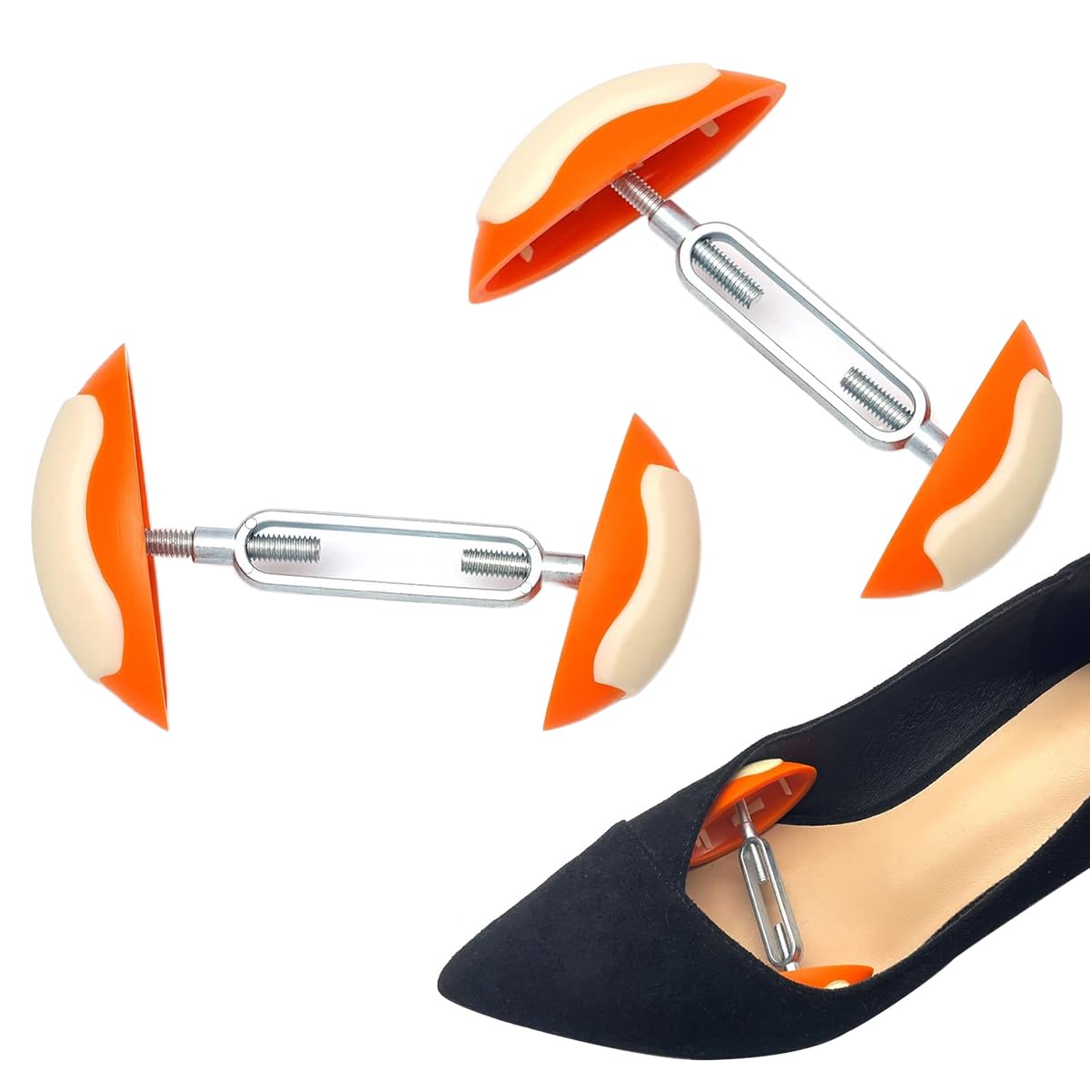 MAYCREATE 1 Pair Mini Shoe Stretchers Women Wide Feet, High Heels Boots Stays Shaper Stereotypes Stretchers Expander, Adjustable Men Women Shoe Widener Expander Shaper, Orange MAYCREATE 1 Pair Mini Shoe Stretchers Women Wide Feet, High Heels Boots Stays Shaper Stereotypes Stretchers Expander, Adjustable Men Women Shoe Widener Expander Shaper, Orange